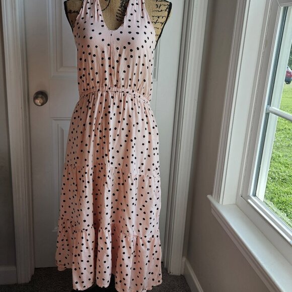 Beautiful Polka Dot Halter Midi Dress Size M Maurices NWOT - Picture 2 of 8